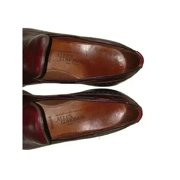 Allen Edmonds Burgundy Berwick 8877 Wingtip Tassel Loafers Dress Shoe Size 11 C - Picture 6 of 10